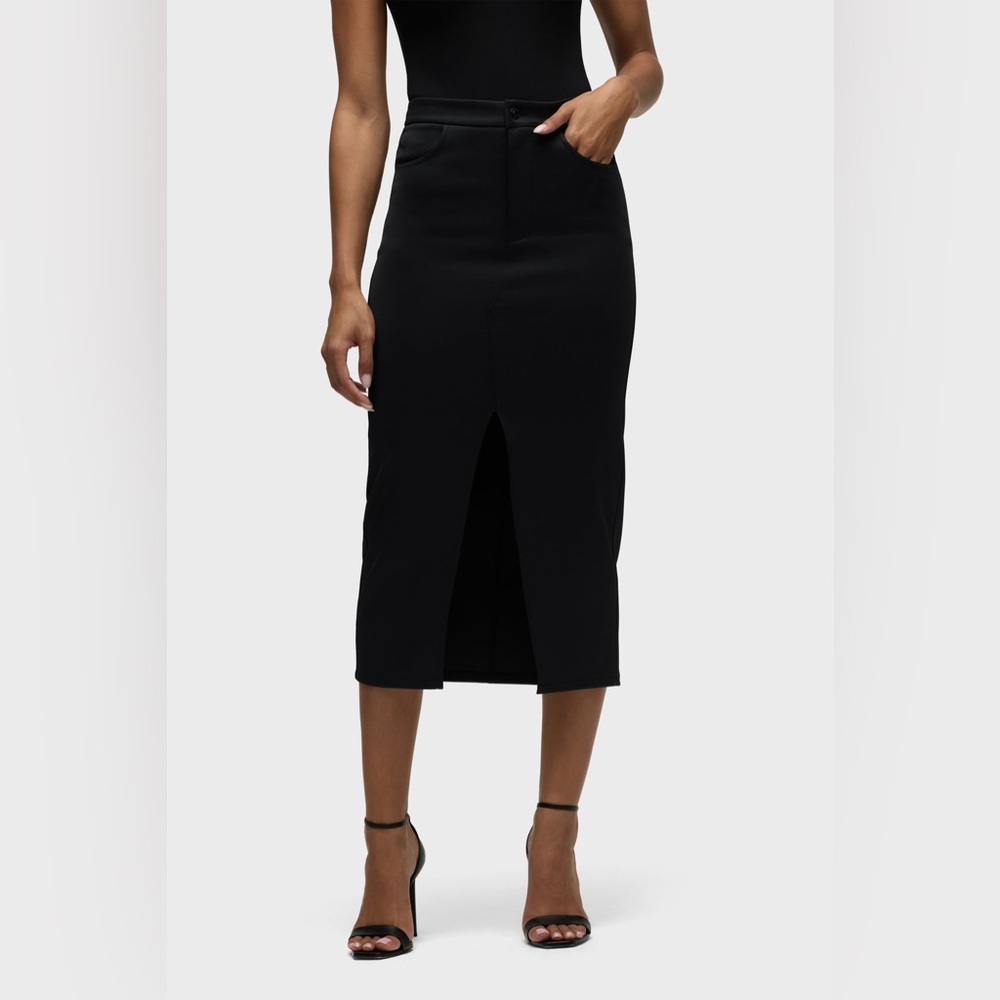 Hudson Jeans Scuba Reconstructed Midi Pencil Skirt size Medium Black